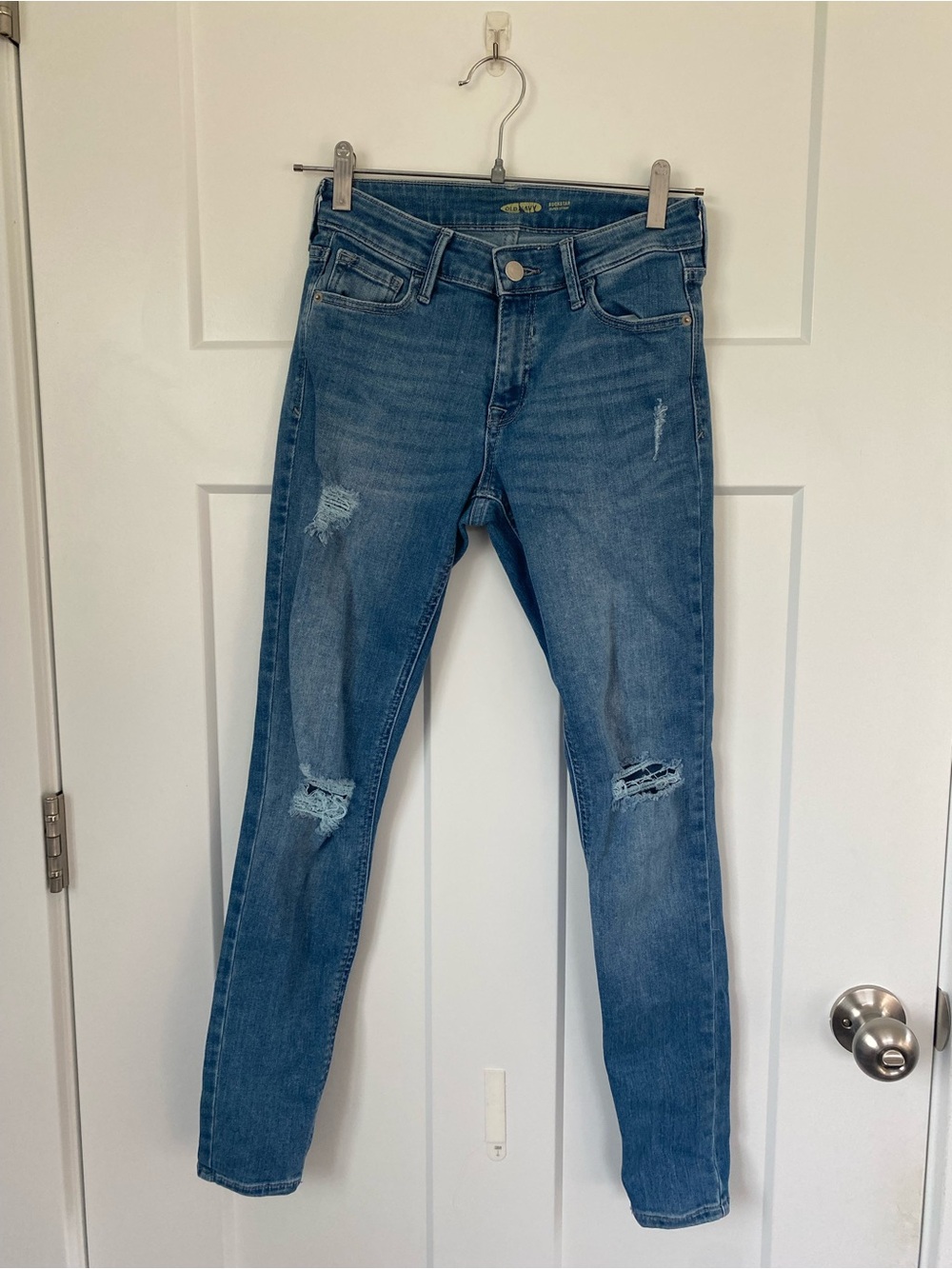 Old Navy Rockstar High-Rise Distressed Women's Skinny Jeans - Blue